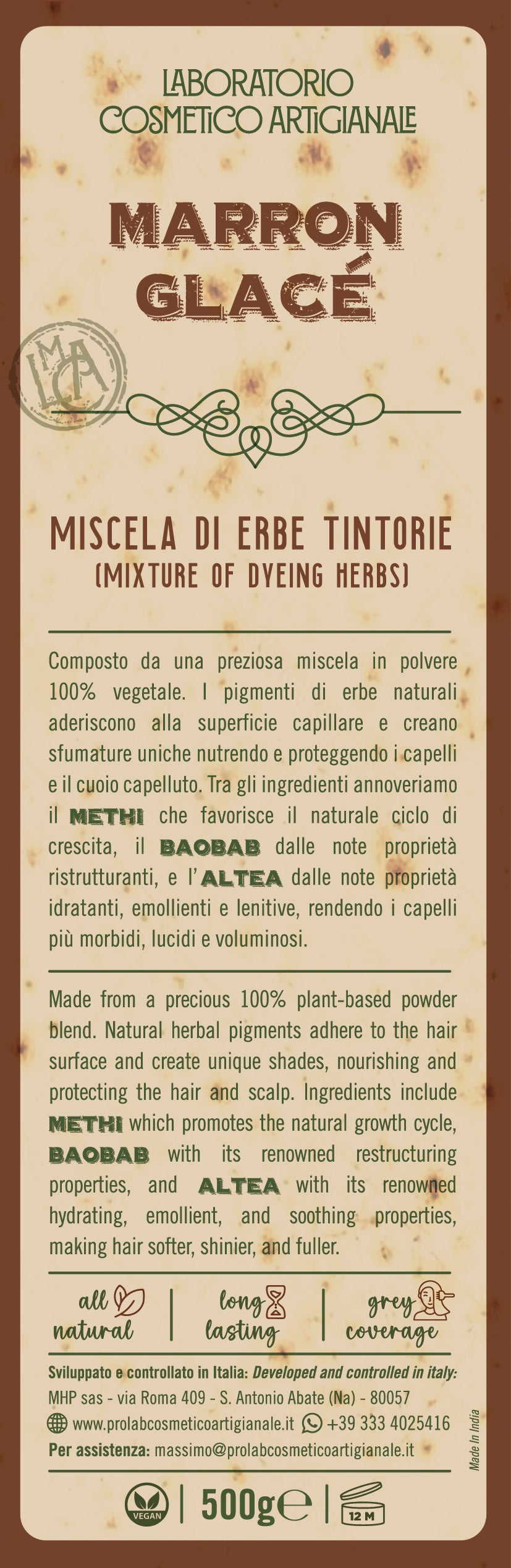 Miscela di Erbe Tintorie - Marron Glacè 500 gr