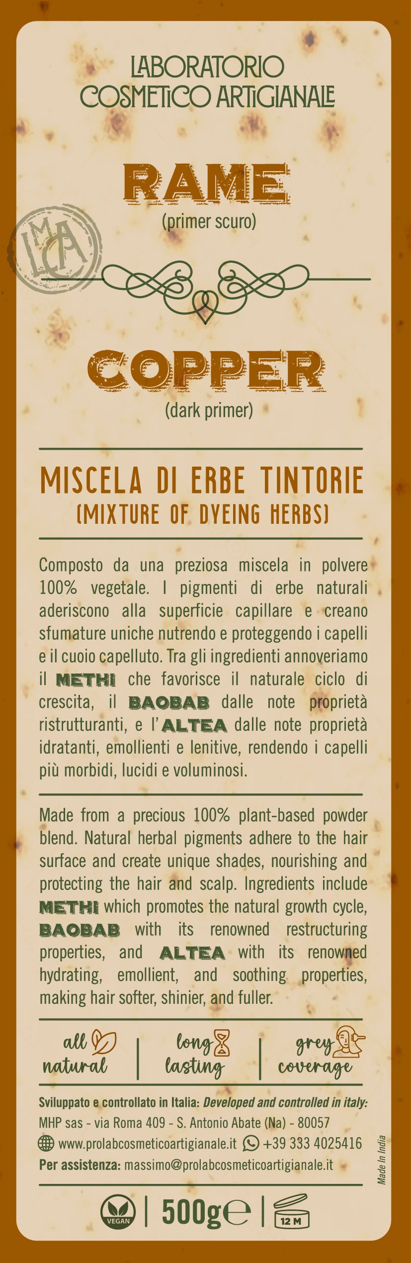 Miscela di Erbe Tintorie - Rame (Primer Scuro) 500 gr