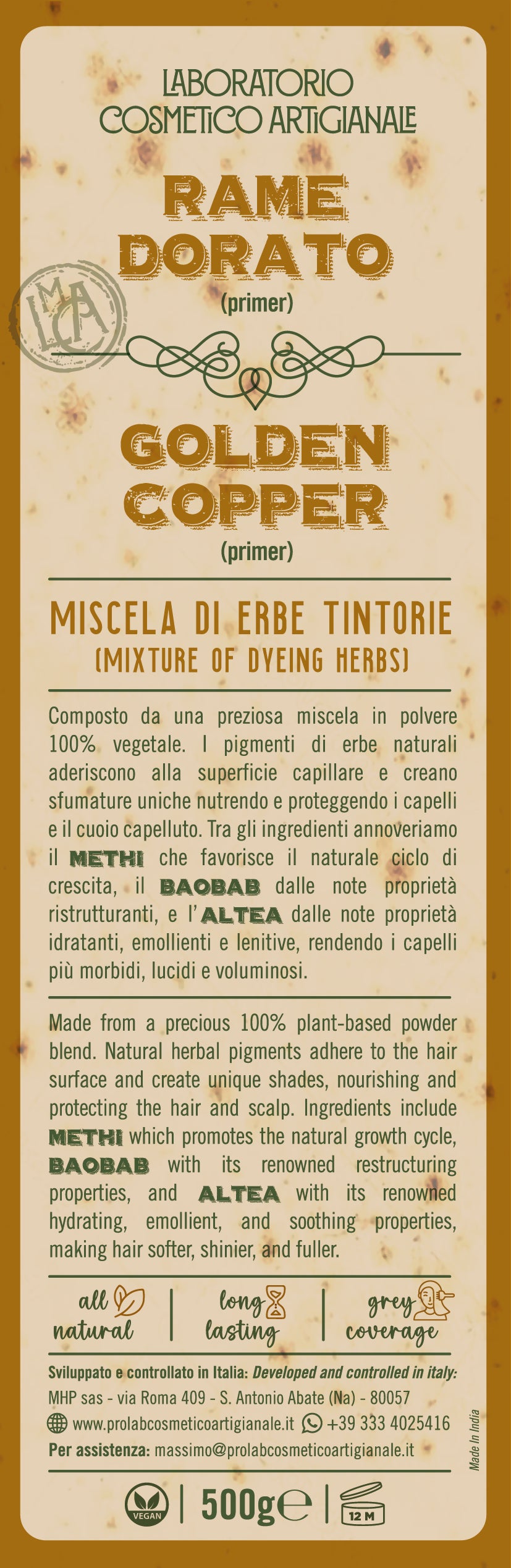 Miscela di Erbe Tintorie - Rame Dorato (Primer) 500 gr