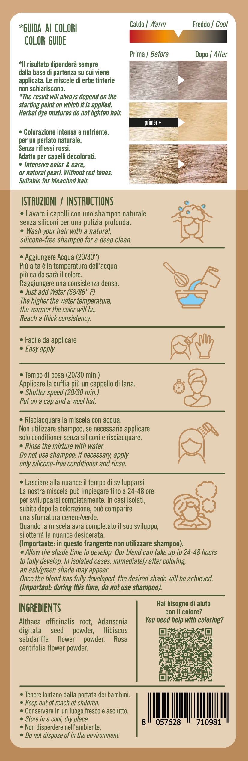 Miscela di Erbe Tintorie - Biondo Chiarissimo Tonalizzante Perla 500 gr